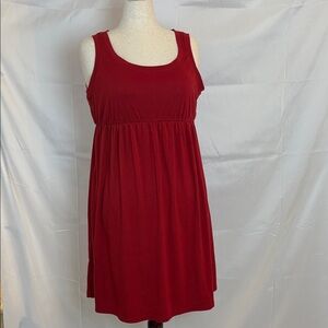 Casual Red Sleeveless Mid-length Dress